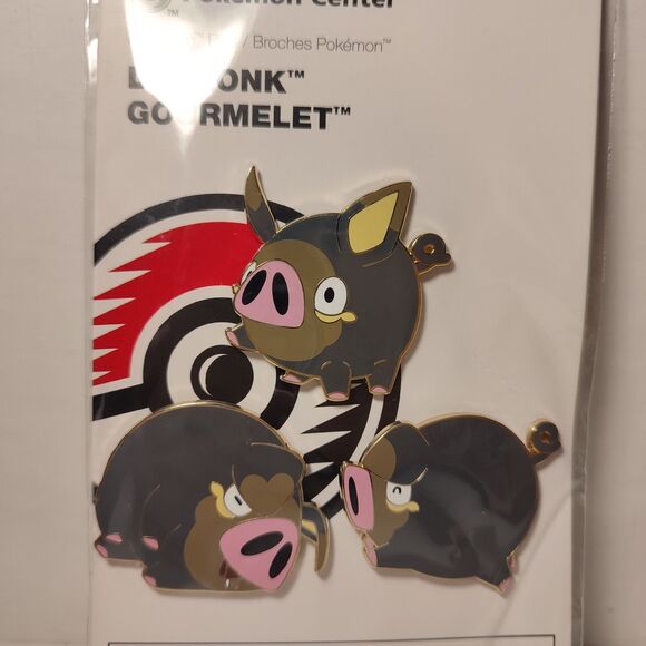 Pokemon TCG 3 Lechonks Enamel Pins Set Official Nintendo Lapel Badge Figures - Picture 1 of 6
